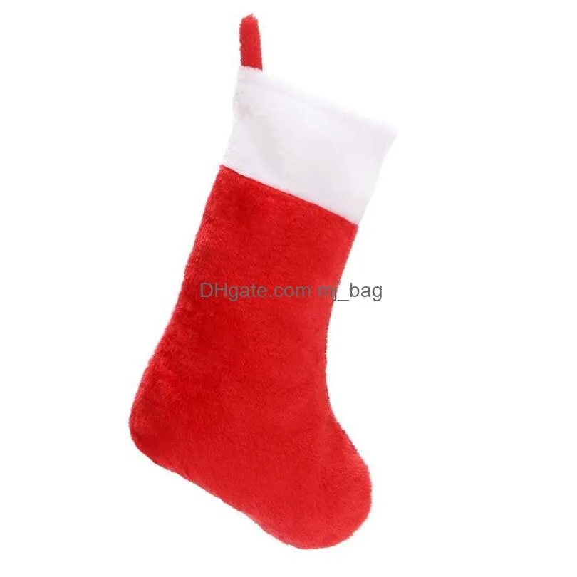 christmas decorations 42cm stocking gift hanging bag short plush stock tree ornaments childrens gifts xmas party home