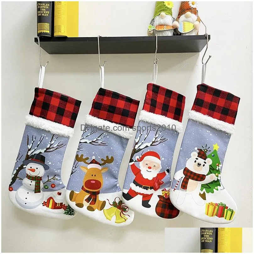 christmas decorations socks decoration supplies pendant old man snowman deer print