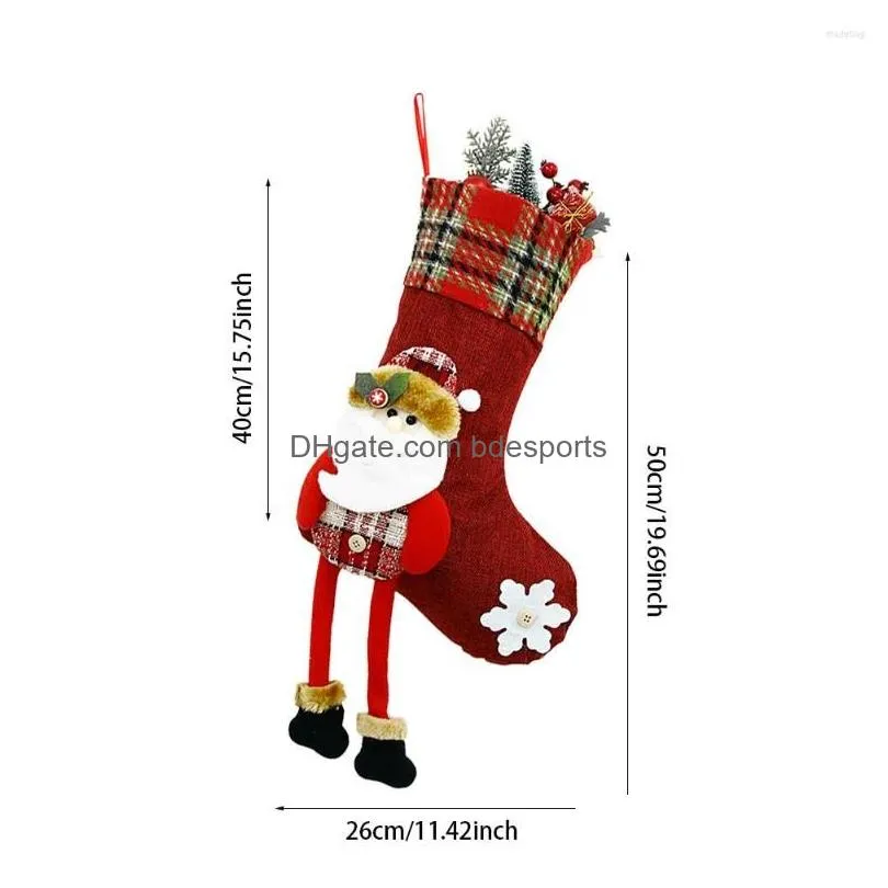 christmas decorations 2022 year stocking socks xmas gift candy bag for home tree hanging ornaments navidad