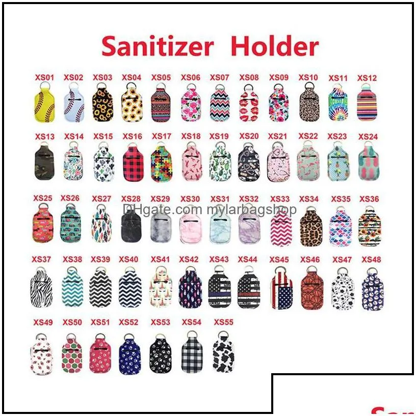 party favor portable 30ml hand sanitizer holders mini bottle er for backpack and purse assorted patterns drop delivery 2021 home gard