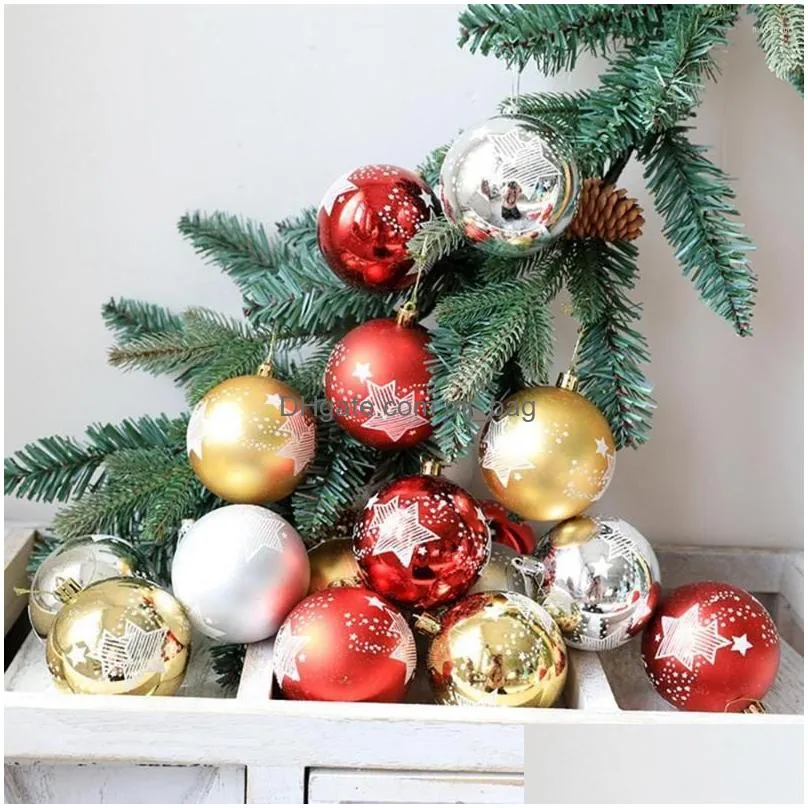 christmas decorations 6 pcs 80mm tree foam big balls set pendants decoration bauble home house xmas ornaments year 2022 navidad decor