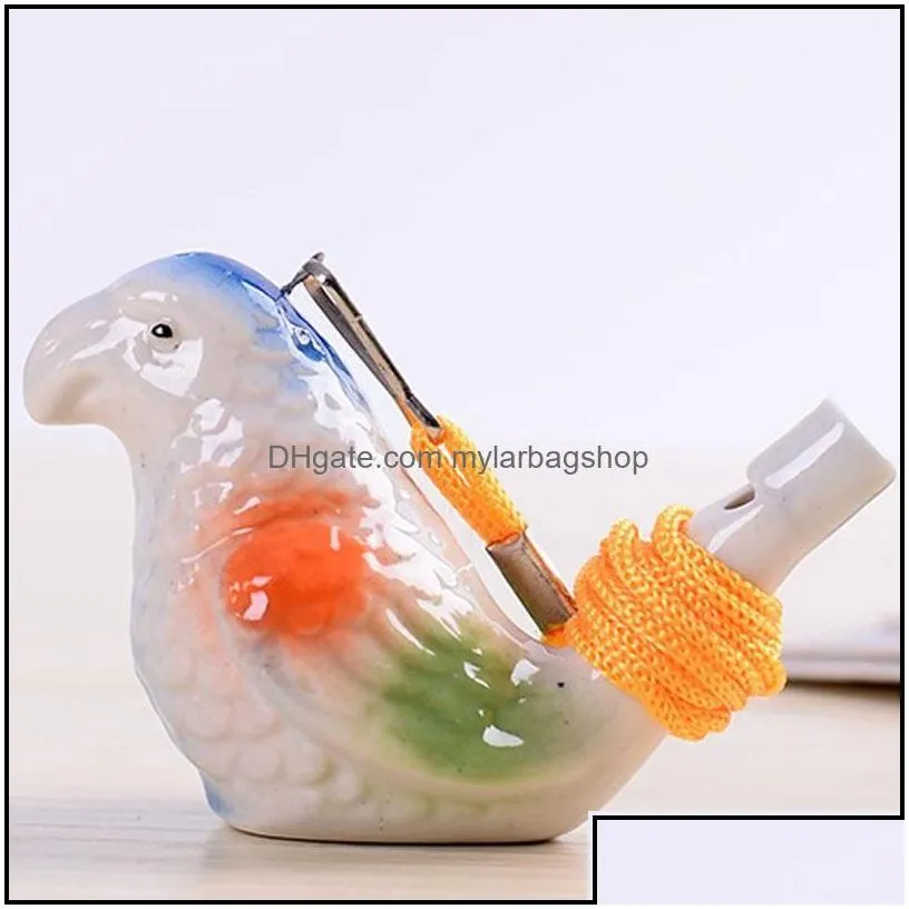 party favor creative water bird whistle christmas party favor clay birds ceramic glazed song chirps bath time kids toys gift home dec