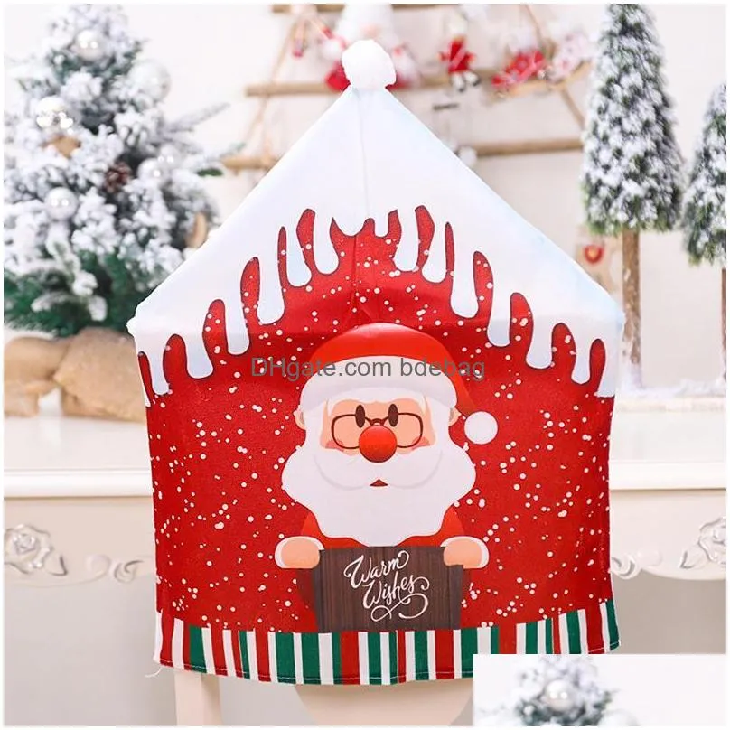christmas decorations year 2022 santa claus hat chair cover for home table ornaments navidad noel xmas giftschristmas