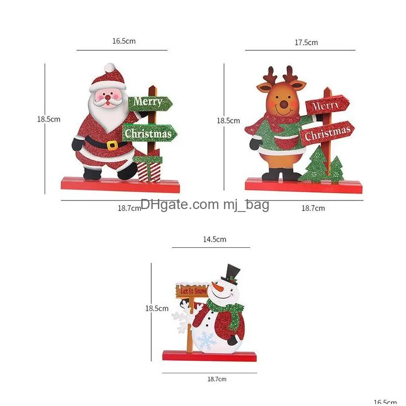 christmas decorations creative wooden english letter santa claus snowman mini ornament gift toy home decoration accessorieschristmas