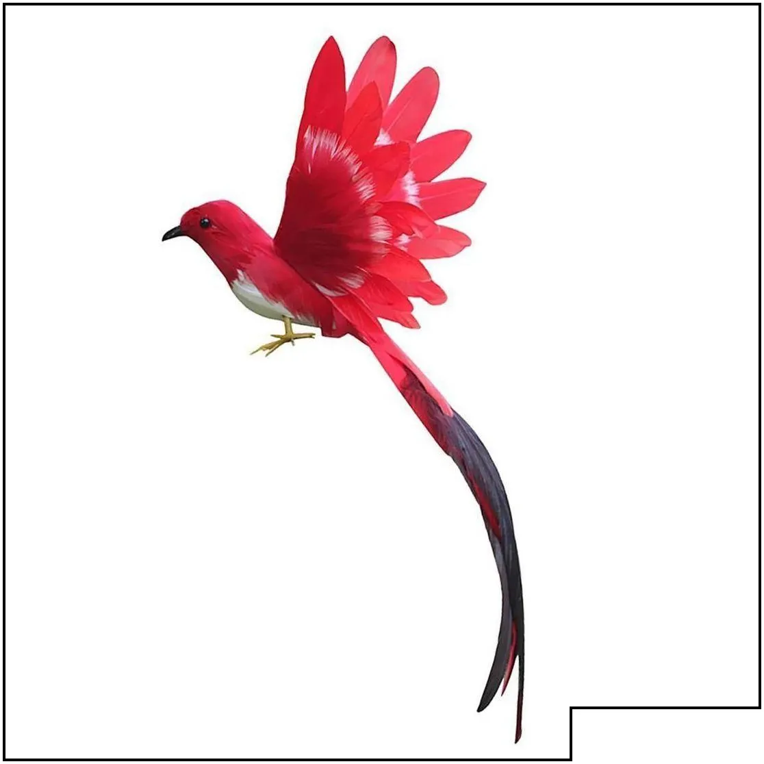 christmas decorations artificial bird feathers plastic figurine landscape ornament garden decor christmas diy halloween 28 x 5 3cm y