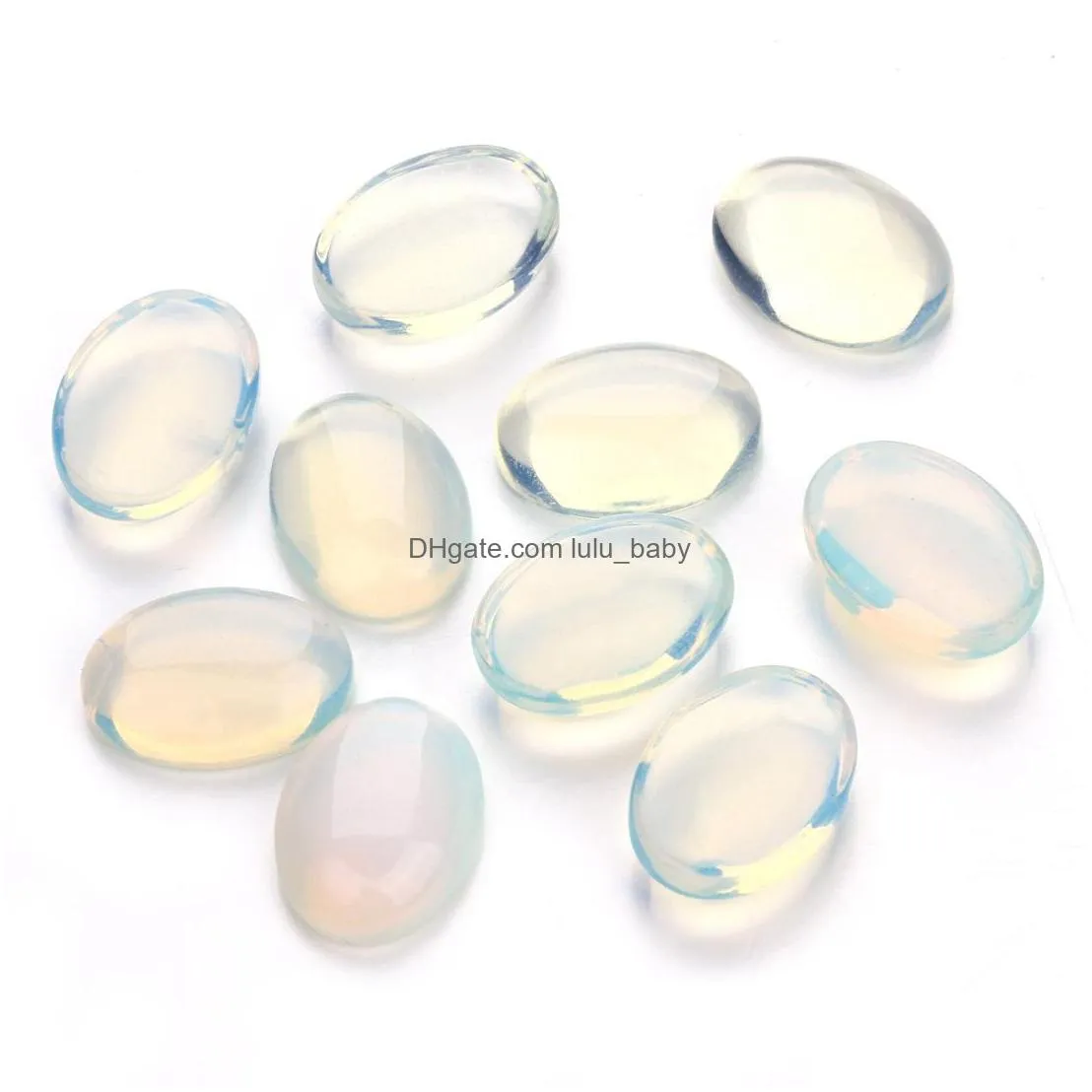 opalite oval flat back gemstone cabochons healing chakra crystal stone opal bead cab covers no hole for jewelry craft making