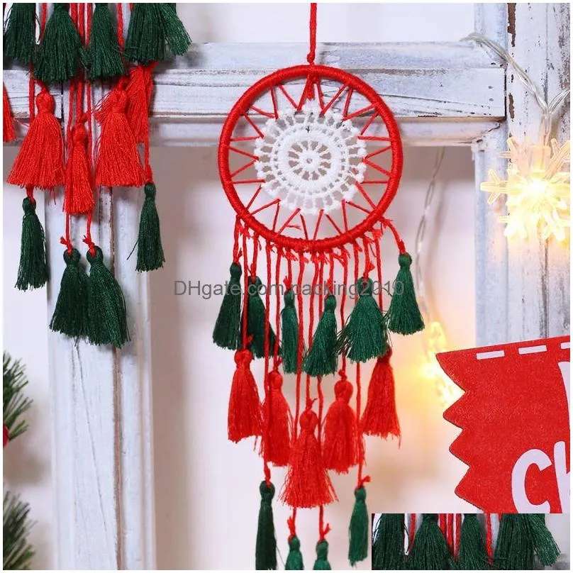 christmas decorations dream catcher for decoration home wall decor woven pendant pure handmade tapestry room tree pendantschristmas