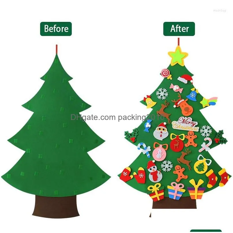 christmas decorations kids diy felt tree decoration for home navidad 2022 year gifts ornaments santa claus xmas
