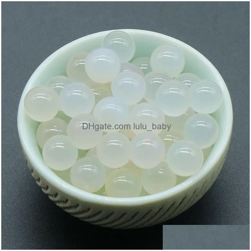 natural 8mm nonporousball no holes undrilled chakra gemstone sphere collection healing reiki decor white agate stone balls beads