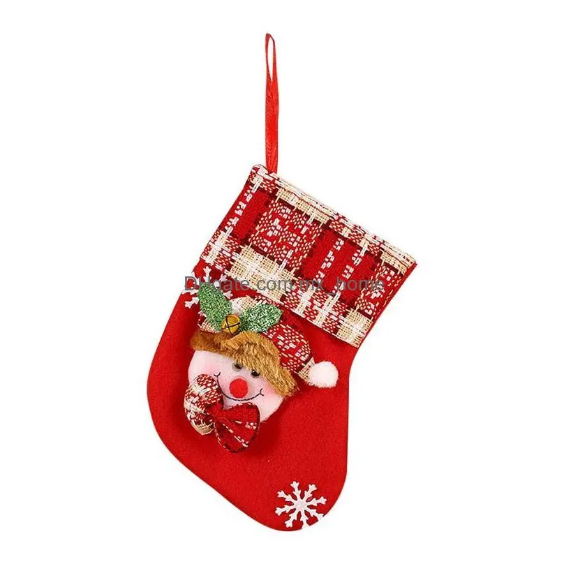 christmas decorations socks gift bag pendants childrens candy bags cartoon year santa holder fireplace pendantschristmas