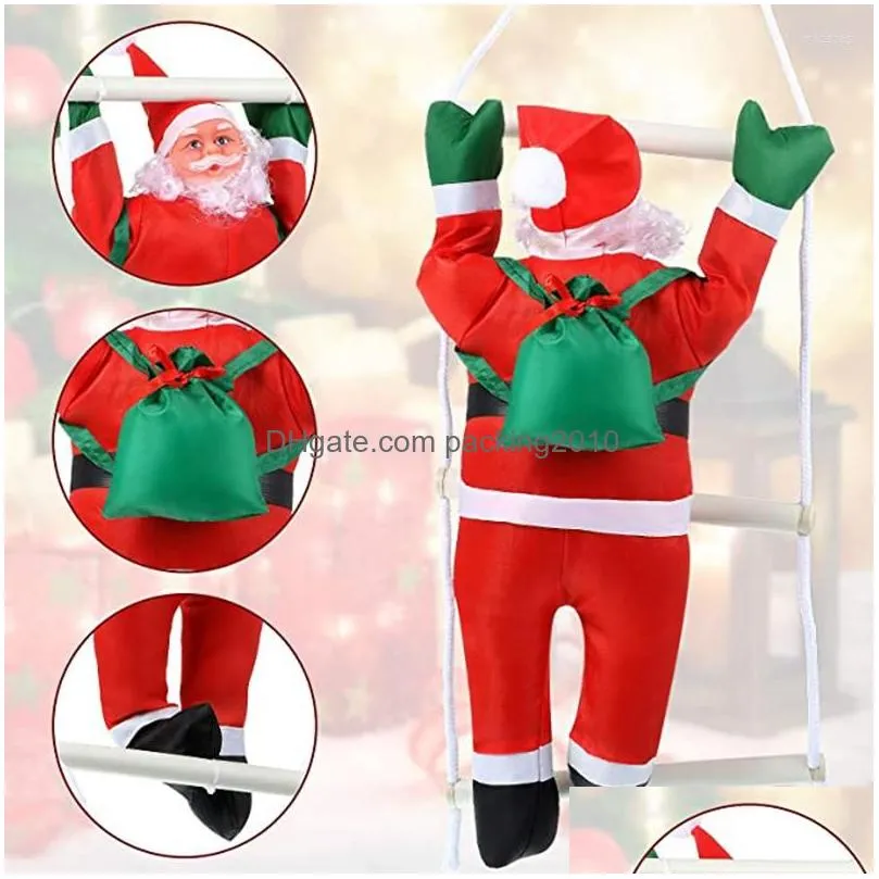 christmas decorations climbing rope ladder santa claus pendant tree hanging doll ornament outdoor xmas party home decor toy gift