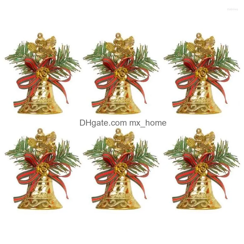 christmas decorations 6pcs festival bell vivid plastic increase atmosphere tree diy pendant xmas hanging for home