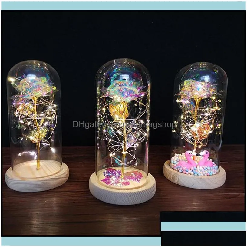 arts and crafts arts gifts home garden mom galaxy rose colorf artificial flower led light string flowers in g dhgih