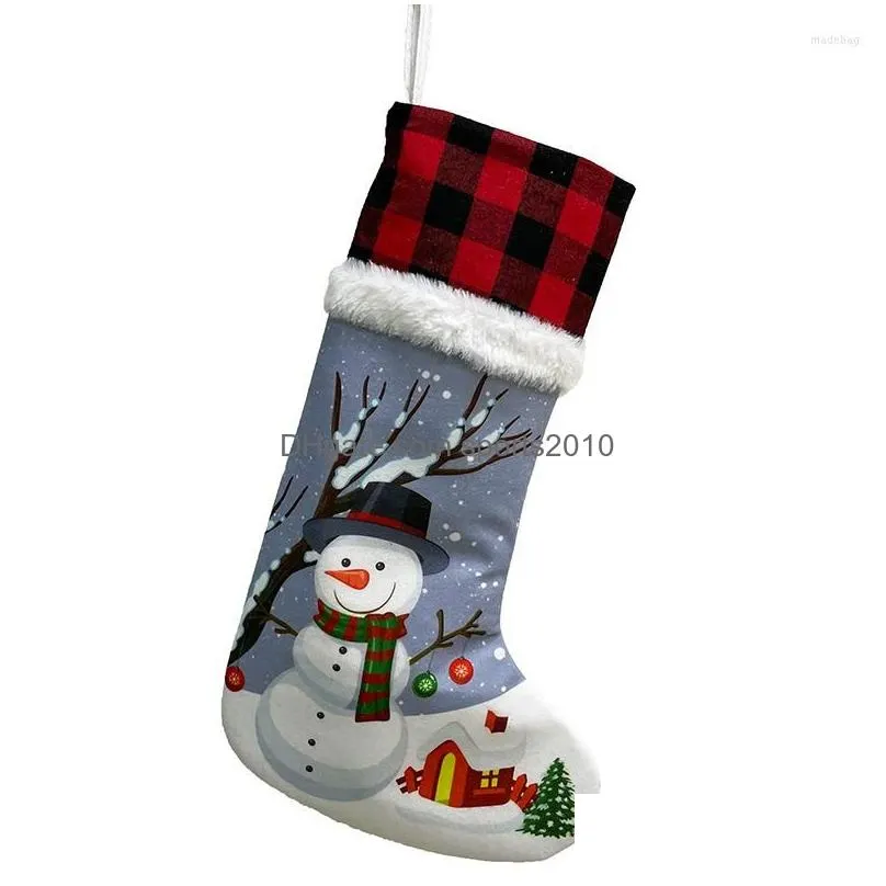 christmas decorations socks decoration supplies pendant old man snowman deer print