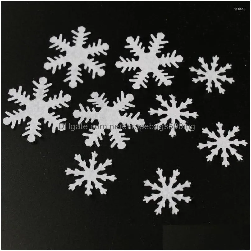 christmas decorations year party wall sticker diy scrapbooking merry decor white snowflake nonwoven stickers appliques