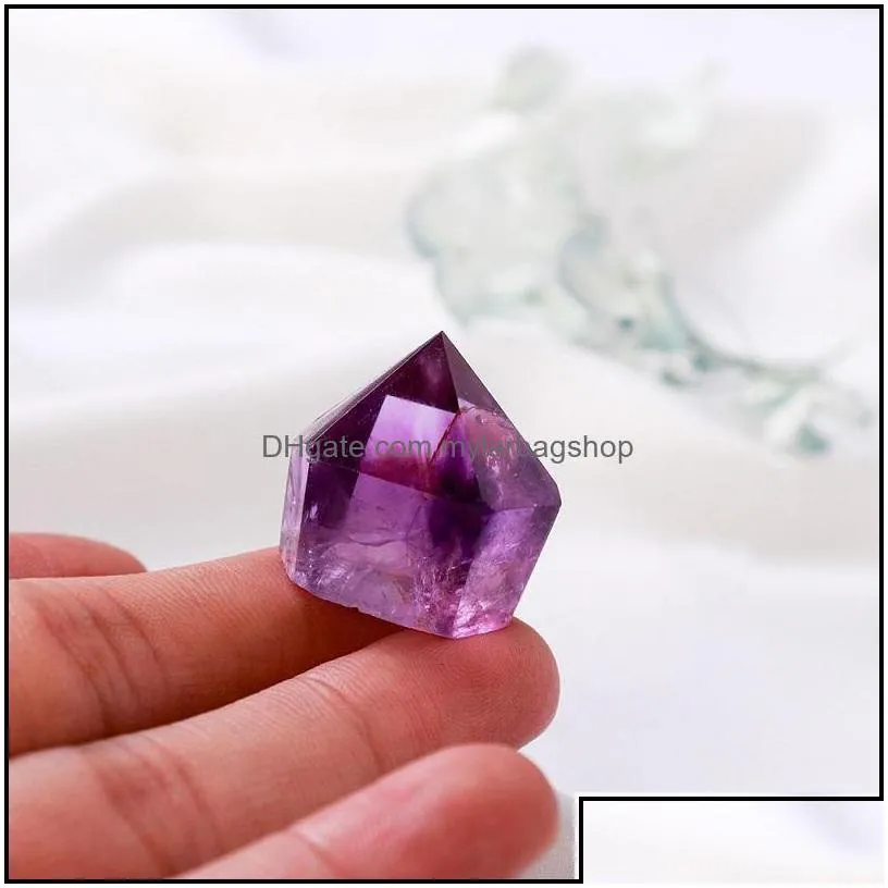 arts and crafts arts gifts home garden natural amethyst crystal quartz point reiki healing chakra gemstone rough stone energy