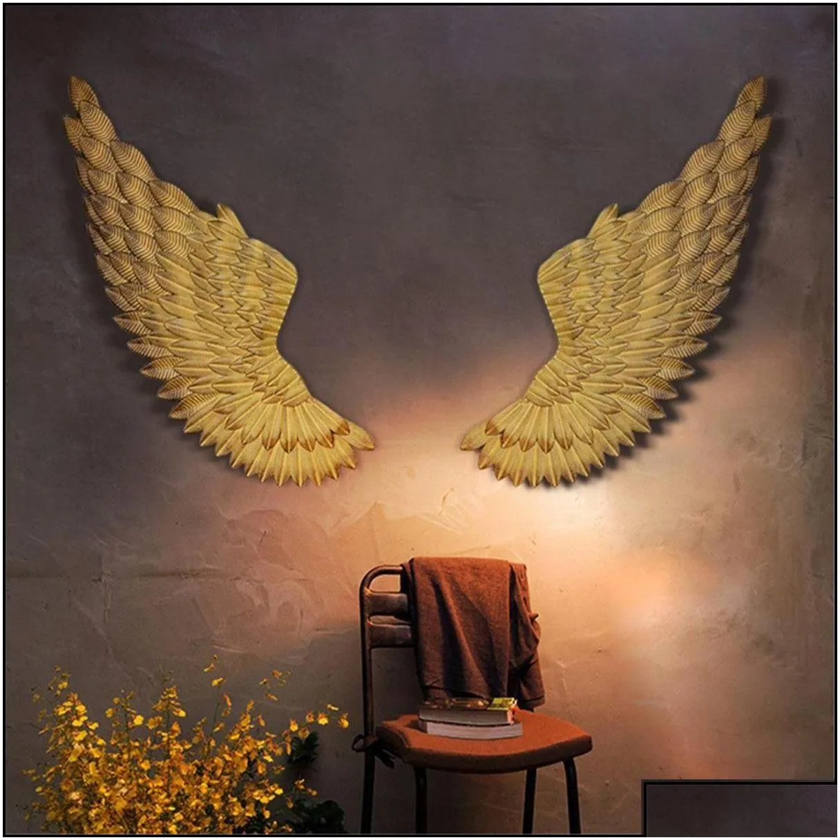 christmas decorations wall decoration angel wings retro metal bar coffee shop home bedroom living room decor christmas industry drop