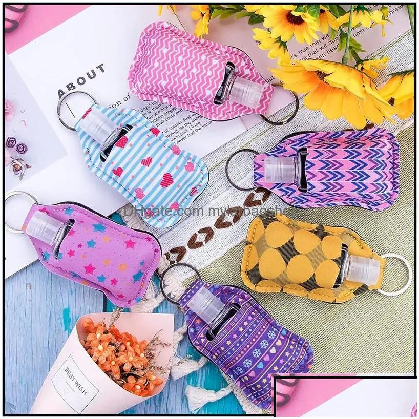 party favor portable 30ml hand sanitizer holders mini bottle er for backpack and purse assorted patterns drop delivery 2021 home gard
