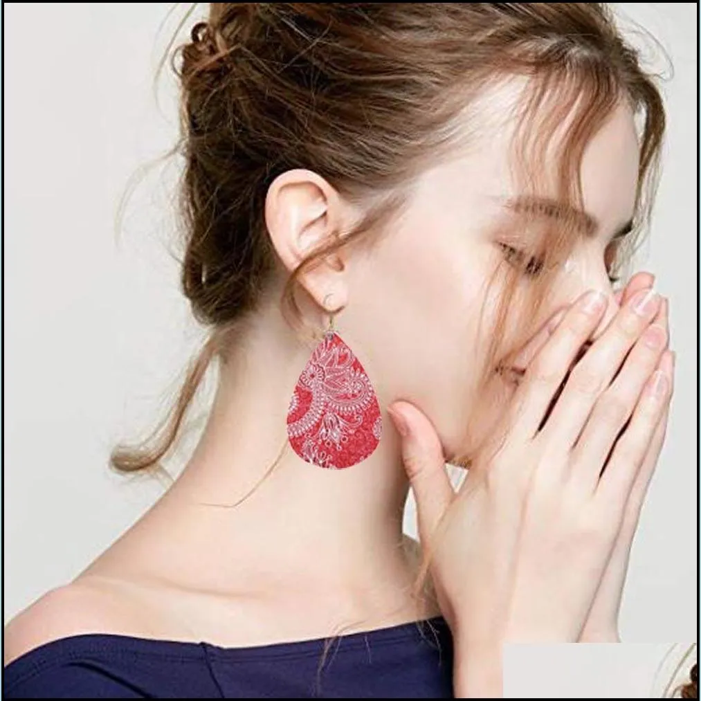 teardrop leather earrings leaf drop lightweight bohemian earrings for women girls