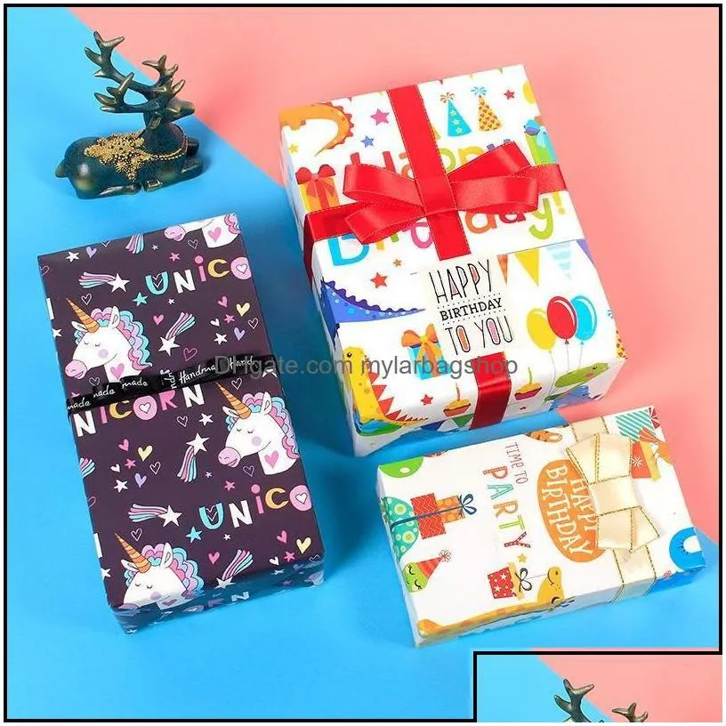 gift wrap gift wrap 1pc/sell cartoon birthday wrap paper 70x50cm size scrapbooking school suppliers stationery letter pa mylarbagshop