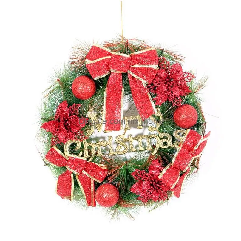 christmas decorations 1pcs 30cm wreath merry front door ornament wall artificial pine garland for xmas party decorationchristmas