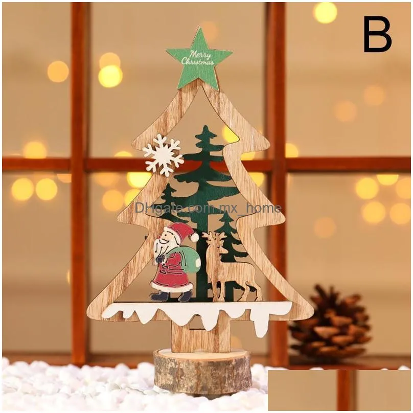 christmas decorations wooden xmas tree snowmen design table ornaments year party decor supplies small giftchristmas