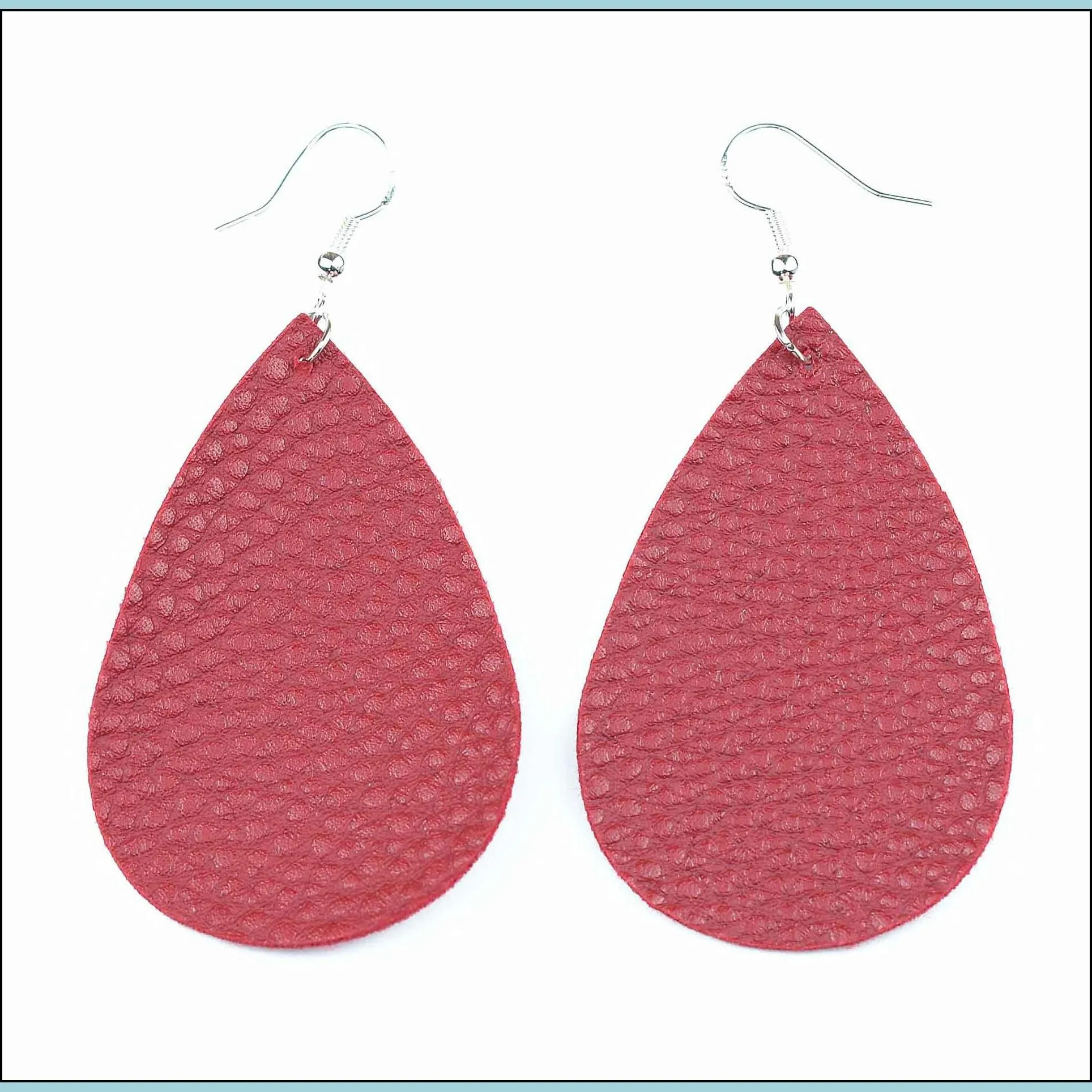 pu teardrop leather earrings leaf drop lightweight bohemian earrings for women girls
