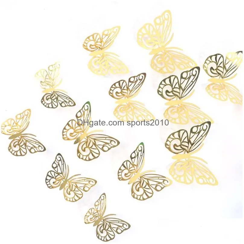 christmas decorations butterfly party cake decoration wall sticker 3d nursery wedding gift bedroom removable room stereo classroom