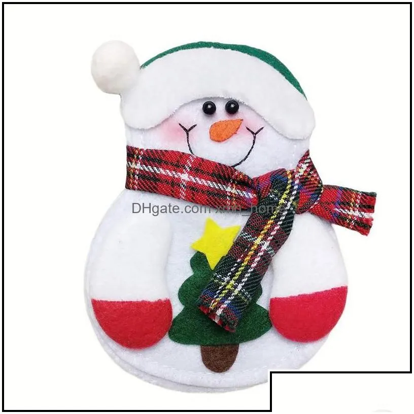 christmas decorations christmas santa claus knifes forks bag sierware holders pockets pouch snowman elk xmas party decoration drop d