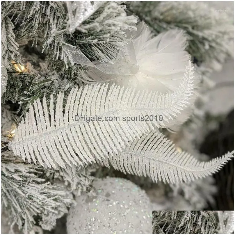 christmas decorations 6pcs/set fashion feathers tree ornament accessories home party decoration wedding decor plumes for xmas hanging