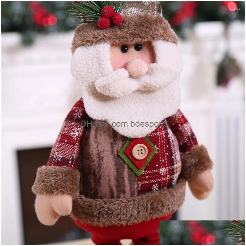 christmas decorations doll lovely shape builtin cotton retractable santa claus snowman reindeer for indoor decor