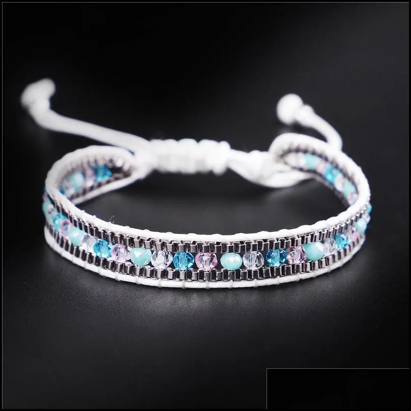 10pc/set fashion braided rope bracelet set handmade waterproof wrap bracelet charm woman kids for gift