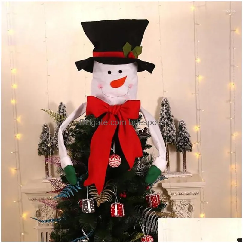 christmas decorations tree topper home outdoor decoration gift big cover snowman hat ornament
