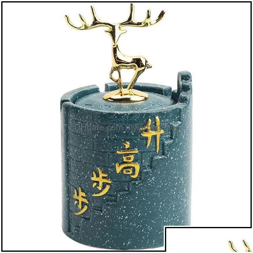 party favor event supplies festive home garden creative resin embossed golden deer ashtray storage box household largecapacity antiash