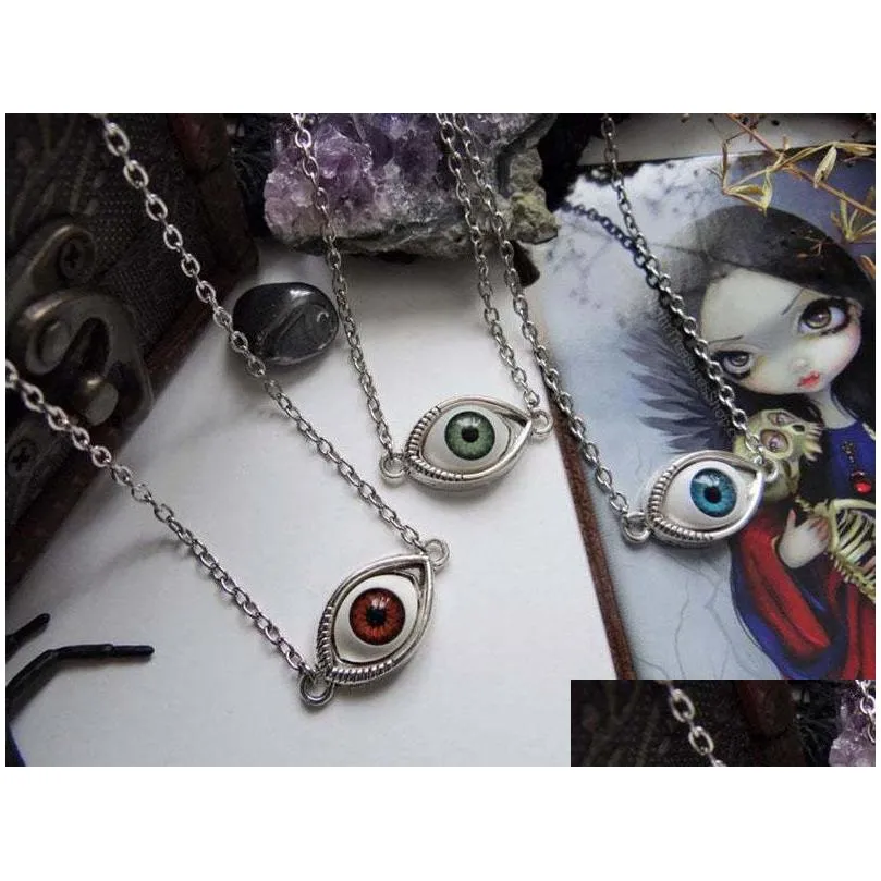 vintage bronze turkish l evil devil eyes necklace pendant punk bff statement steampunk choker for women witch gothic jewelry gift