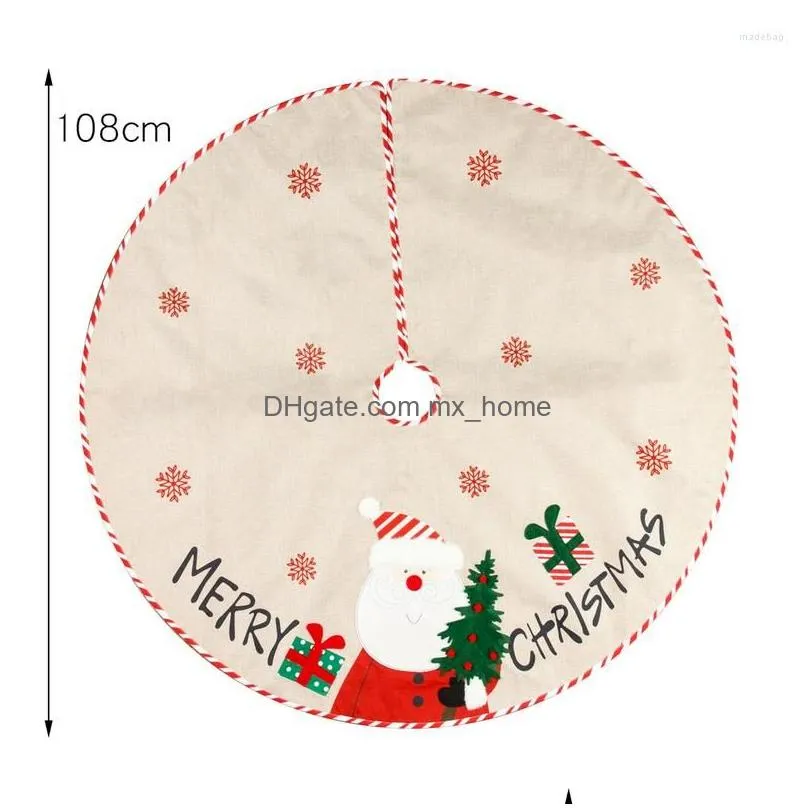 christmas decorations 2022 decoration linen embroidered tree skirt wai carpet apron arrangement