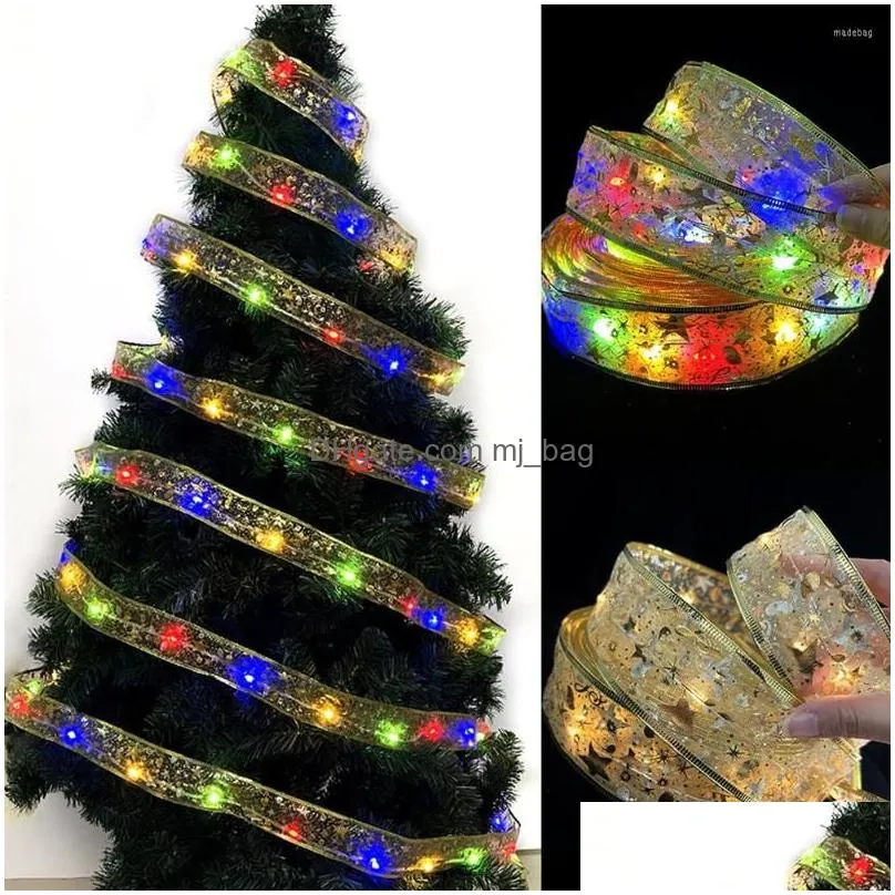 christmas decorations glowing ribbons light strings indoor outdoor colorful double led silver for