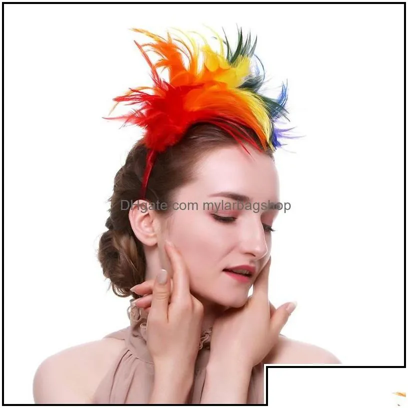 party favor woman feather hair hoop bride head band reusable party formal hat headwear opp package with high quality 14dx j1 drop del