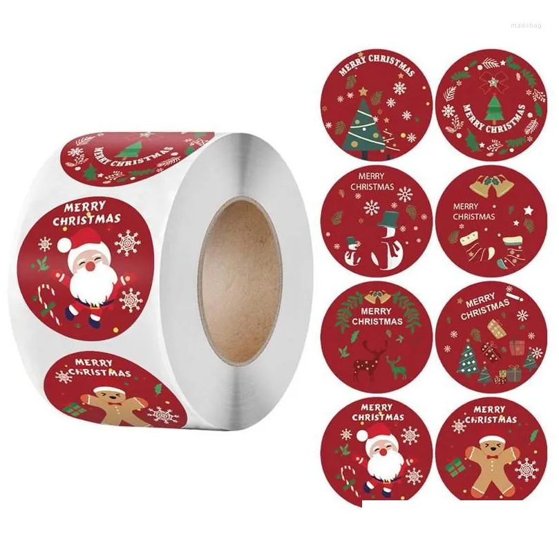 christmas decorations 500pcs stickers snowman tree santa decorative wrapping gift box label navidad