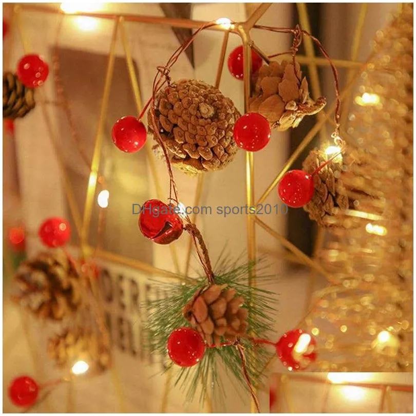 christmas decorations pine cone light string birthday wedding party tree pendant creative led copper wire lamps 2 meterschristmas