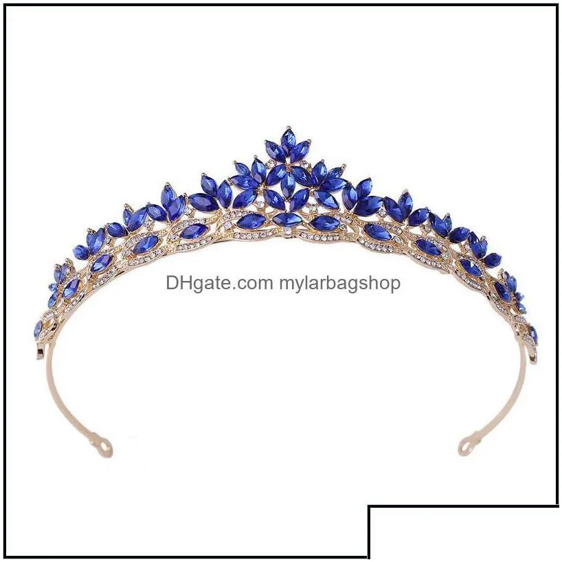 party favor event supplies festive home garden luxury colorf crystal crown baroque rhinestone tiara and bridal headband drop delivery