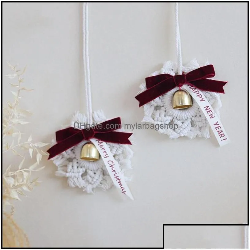 christmas decorations christmas decorations ins nordic style handwoven wall hanging snow bell door year atmosphere penda mylarbagshop