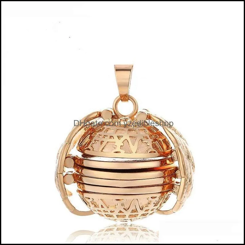 diy fold p o locket necklace openable ball live memory pendant silver gold necklaces fashion jewelry 380177