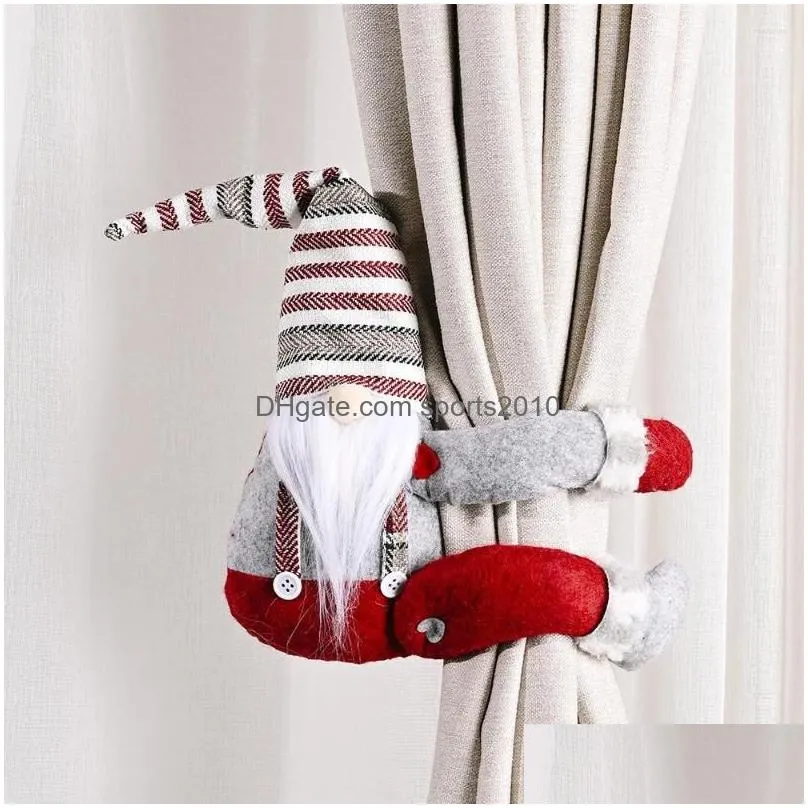 christmas decorations jieme striped hat forest old man side holding curtain buckle door hanging