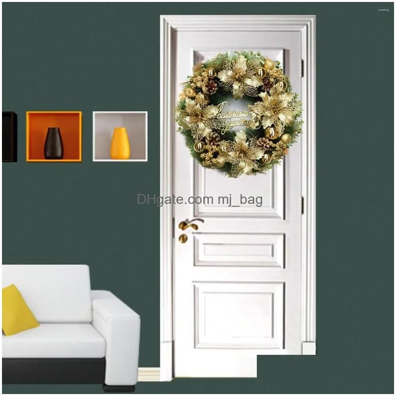 christmas decorations decorative garland simulation flower plant wreath festival holiday home door wall decoration hanging ornament