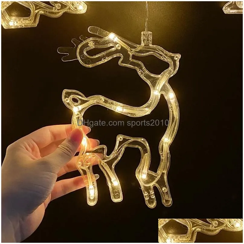 christmas decorations lights led snowflakes santa claus suckers curtain fairy light garland wedding party decoration holiday lighting