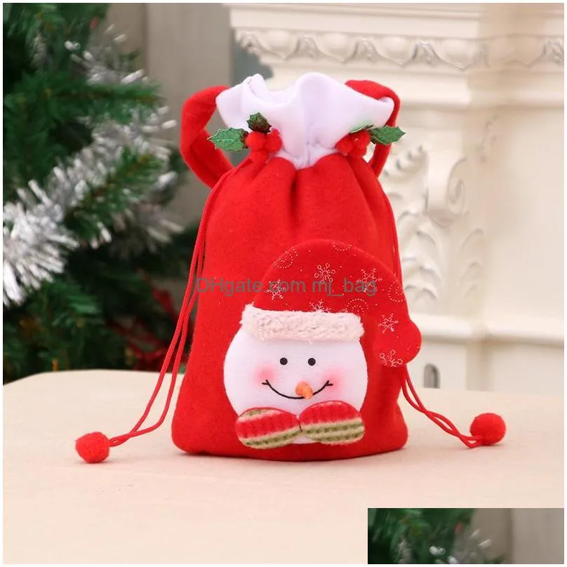 christmas decorations gift bags reusable made of durable fabric with ribbon and tag for holidaychristmas
