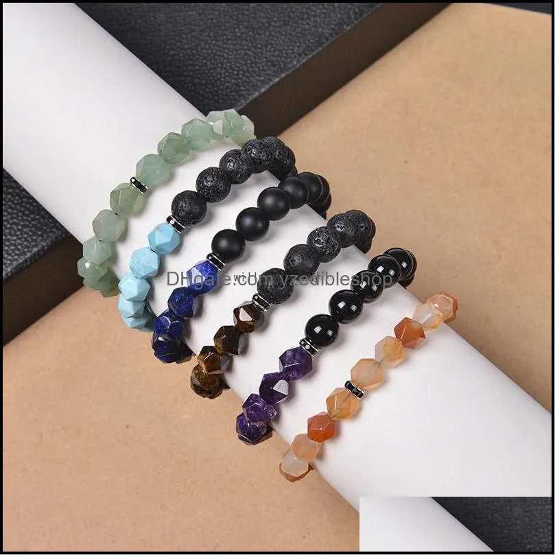 tree of life faceted natural stone bracelet braid adjustable tiger eye agate crystal yoga bracelets bangle cuff women men fashion jewelry