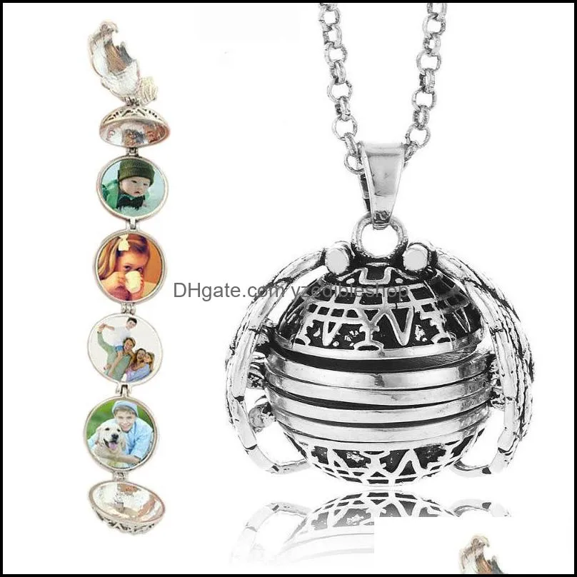 diy fold p o locket necklace openable ball live memory pendant silver gold necklaces fashion jewelry 380177