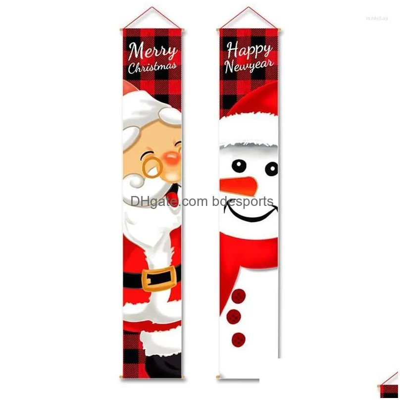 christmas decorations 1 pair door banners party atmosphere santa claus decoration couplets 30x180cm oxford cloth pography props